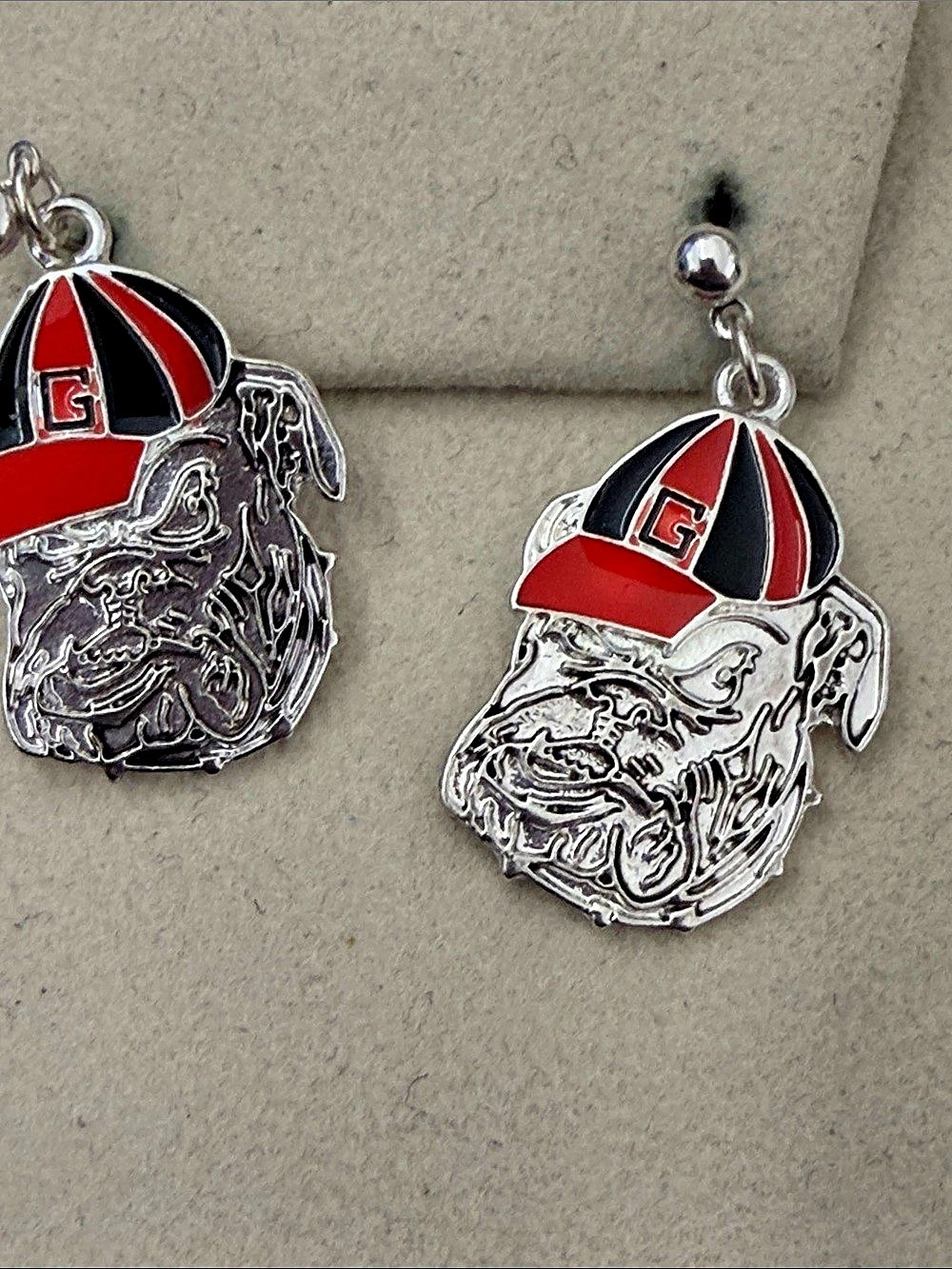 Enamel Character Earrings in Red & Black Like New